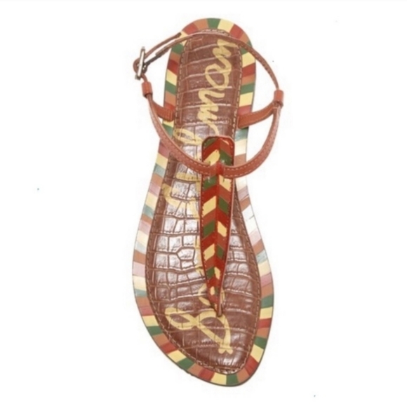 Sam Edleman Gigi 5 Thong Colorful Ankle Strap Sandals Sz 7.5 - Picture 2 of 5